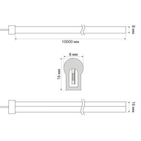 Светодиодная лента Uniel ULS-N21 10M/6500K/1.5M IP67 RRP80C00
