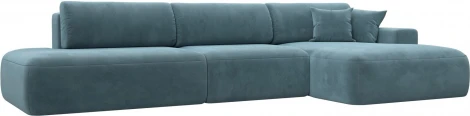Диван угловой Лига-036 НПБ Модерн Лонг правый угол (Бирюзовый/Велюр) Лига Диванов арт.121425