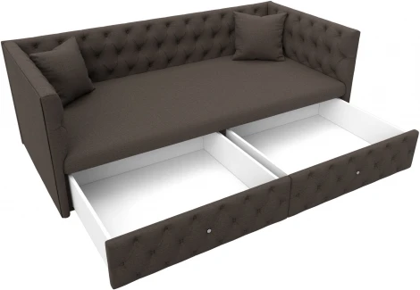 Диван детский прямой Найс (Коричневый/Рогожка) Лига Диванов арт.122426