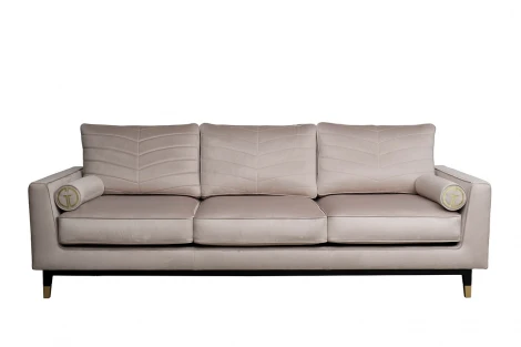 Диван Мадрид Мемори(Madrid Memory) с кантом трехм. без мех.,велюр бежевый Colt021+Colt030 Garda Decor