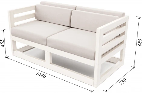 Диван Arsko Магнус М беленый дуб велюр светло-серый