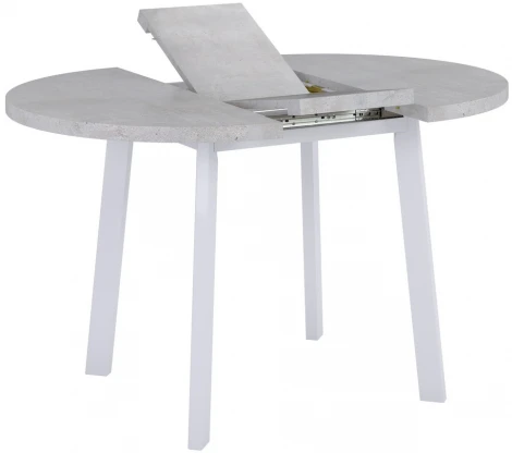 Стол Next круглый раскладной 100-130x100x76,5см, Бетон Лайт, белый Bradex Home RF 0016