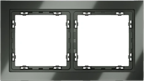 Рамка на 2 поста (титан, стекло) Voltum S70 VLS110206