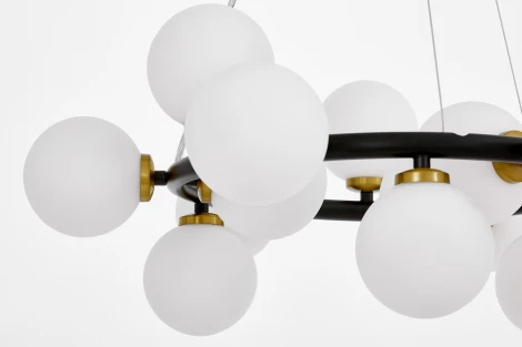 Подвесной светильник Lumina Deco Marsiada LDP 6033-15 BK+MD (220V, на тросе, шарики, молекулы)