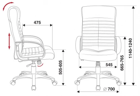 Кресло руководителя Бюрократ KB-10LITE черный эко.кожа крестовина пластик