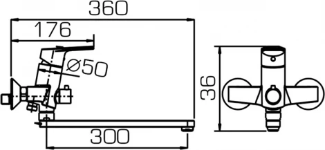 Смеситель Bravat Line F65299C-1L универсальный