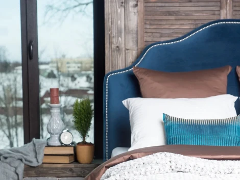 Кровать Queen II Victoria ОГОГО (арт.575774), (Ткань/Черный,Ясень Коимбра)