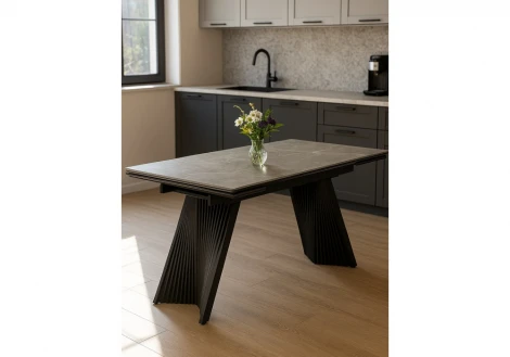 Кухонный стол Notta Вейв 160(220)х89 larka grey / черный