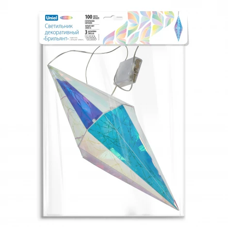 Светильник декоративный «Брильянт», на батарейках 3AA (не в/к). 100 светодиодов цвет корпуса радужный Uniel ULD-R506 3АА DIAMOND