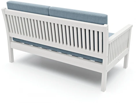 Диван Arsko Норман М белая эмаль голубая рогожка