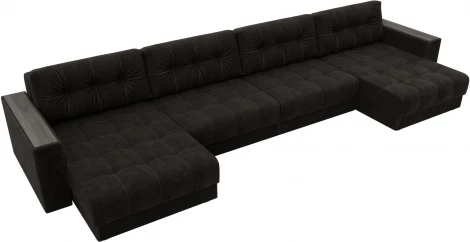 Диван П-образный с декором Лига-049 НПБ Лонг Лига Диванов (Велюр) арт.128567