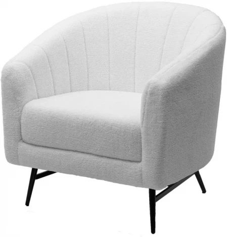 Кресло KALMAR NINI-01 Белый, teddy / черный каркас М-City