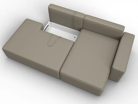 Диван угловой Лига-079 угол правый (ДСП/Пластик/Экокожа/Бежевый) Лига Диванов 129816