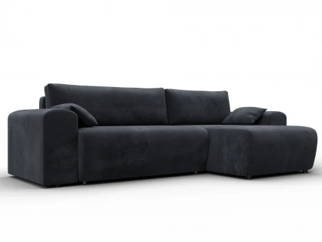 Диван угловой Лига-099 угол универсальный (ДВП,ДСП,ЛДСП,Брус,Фанера/Пластик/Велюр/Темно-серый) Лига Диванов 132587