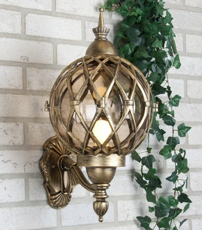 Настенный фонарь уличный Elektrostandard Sirius U черное золото (220V, IP44)