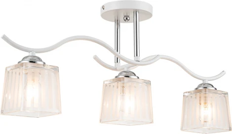 Потолочная люстра на штанге Escada Prisma 535/3PL 3х40Вт E27, металл/стекло, белый/хром (220V)