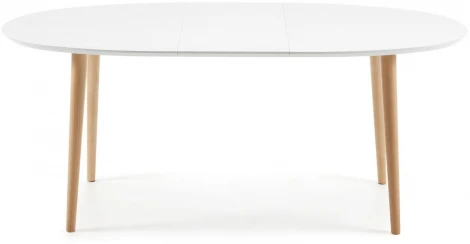 Стол обеденный La Forma (ex Julia Grup) Oqui (Белый/ МДФ,Бук,Дерево,Обработанная древесина)