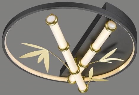 Потолочный светильник круглый Velante 440-307-03 (LED, 220V, пульт управления, листья, круглые, кольцо)