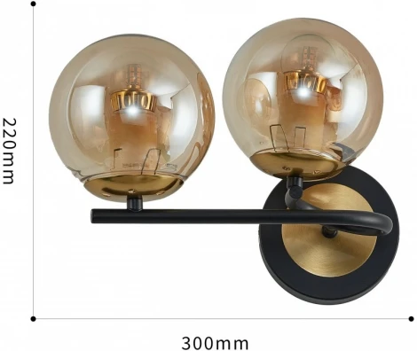 Бра Arte Milano Neapolis-73708 273708/2B BK/GD (220V, шар)