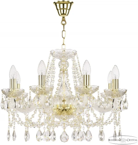 Подвесная люстра Bohemia 107 107/8/200 G (220V, подвески, на цепи, подсвечник, свеча)