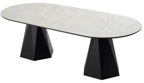 Стол ОРФЕЙ 240 нераскладной цвет ОНИКС (ONYX SABLE PULIDO), керамика / Черный каркас M-City 64718