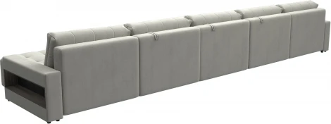 Диван п-образный с полками Лига-053 НПБ МегаЛонг Лига Диванов (Велюр) арт.129014