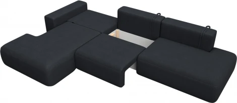 Диван угловой Лига-036 НПБ Модерн Лонг левый угол Лига Диванов (Замша) арт.127758L