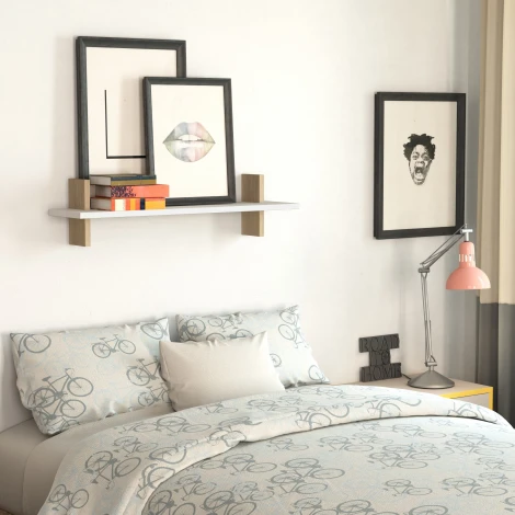 Полка прямая MUST SHELF LEVE (ЛДСП/Дуб,Белый) арт.LEV00913