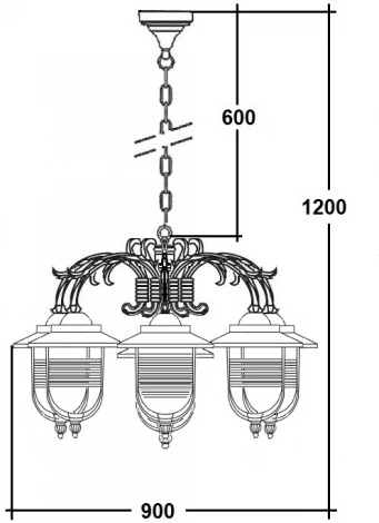 Уличный светильник подвесной Oasis Light TITAN 84770 6 16 Bl (220V, на цепи, фонарь, IP44)