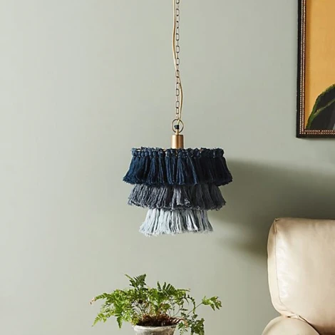 Подвесное бра бахрома Tassel Wall синий ImperiumLoft Tassel-Wall01 (178399-26) (220V)