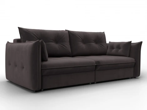 Диван прямой Лига-100 НПБ (ДСП,Фанера/Пластик/Велюр/Коричневый) Лига Диванов 133651