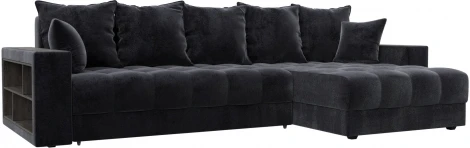 Диван угловой с декором и полкой Лига-050 НПБ Лига Диванов (Велюр) арт.128611