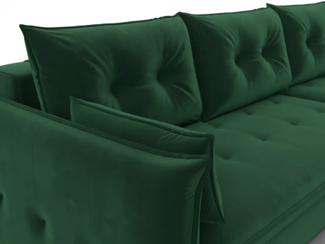 Диван угловой Лига-100 НПБ угол универсальный (ДСП,Фанера/Пластик/Велюр/Зеленый) Лига Диванов 133680