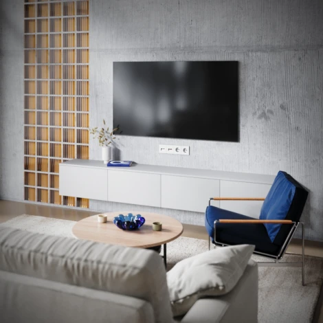 Розетка телевизионная встраиваемая TV+RJ45 Voltum S70 VLS060702 (белый матовый)