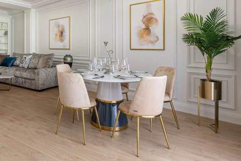 76AR-24GOLD Стул велюр бежевый/золото 48*56*86см Garda Decor