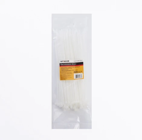 Хомут 2,5x200мм белый 100 шт. Stekker 32775
