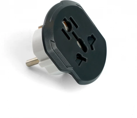 Адаптер переходник на евровилку с заземлением (белый) Stekker 49140