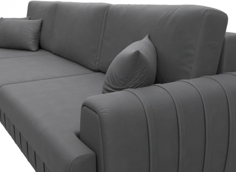 Диван угловой Лига-057 НПБ Лонг угол левый Лига Диванов (Замша) арт.129314L