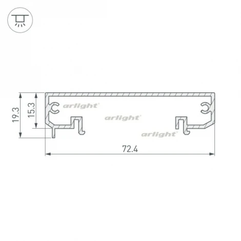 Профиль-держатель KLUS-POWER-W70-BASE-2000 ANOD (Алюминий) 019883 Arlight KLUS-POWER
