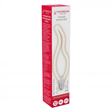 Лампочка светодиодная филаментная белая свеча на ветру E14 4W Thomson Deco Tail Candle TH-B2390