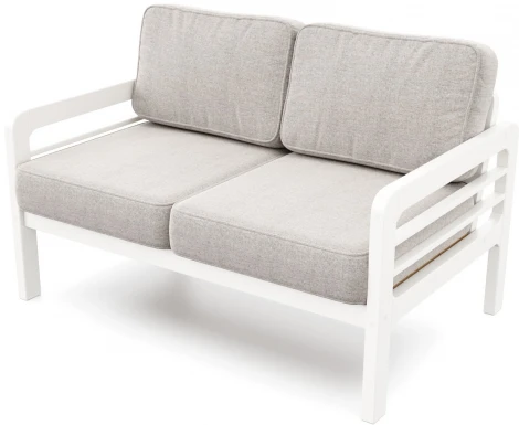 Диван Arsko прямой Бергер М белая эмаль рогожка серая