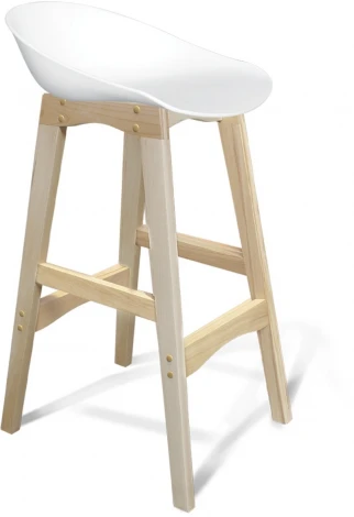 Стул барный SHT-ST19/S65 белый/прозрачный лак Sheffilton 2734992503