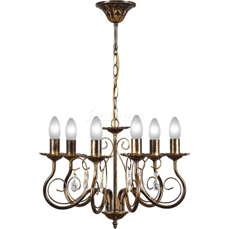 Люстра подвесная Day&Night, 6 ламп, черный с золотом и прозрачным