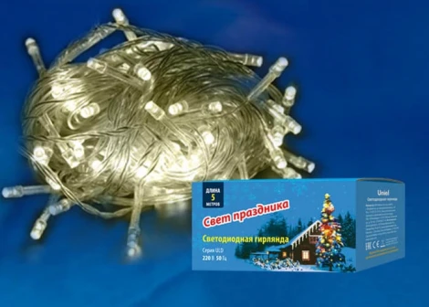 Гирлянда Uniel ULD-S0500-050/DTA WARM WHITE IP20