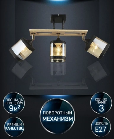 Спот потолочный на штанге Wedo Light Sterr WD3507/3C-BK-AM