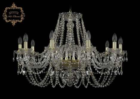 Подвесная люстра Art Classic 11.11 11.11.10.300.Gd.Sp (220V, хрусталь, на цепи, подсвечник, свеча)