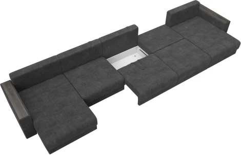 Диван П-образный с декором Лига-049 НПБ Мегалонг Лига Диванов (Велюр) арт.128530