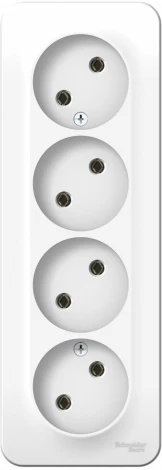 Розетка накладная четверная без заземления (белый) Systeme Electric Blanca BLNRA000411