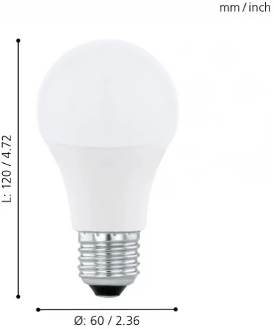 Лампочка светодиодная E27 10W 220V 806 lm 3000K Eglo Lm_led_e27 11561