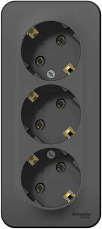 Розетка накладная тройная с заземлением (антрацит) Systeme Electric Blanca BLNRA010316